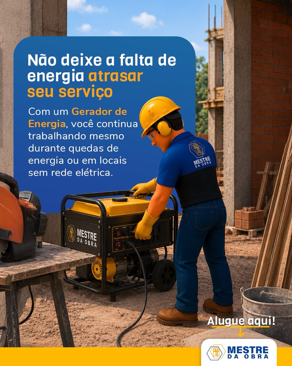 Não deixe a falta de energia atrasar seu serviço