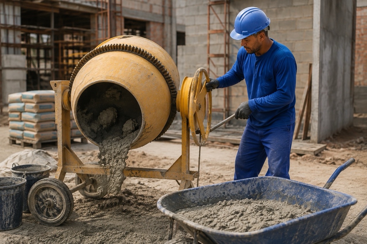 Betoneira ou enxada: qual a forma mais rápida de fazer concreto?